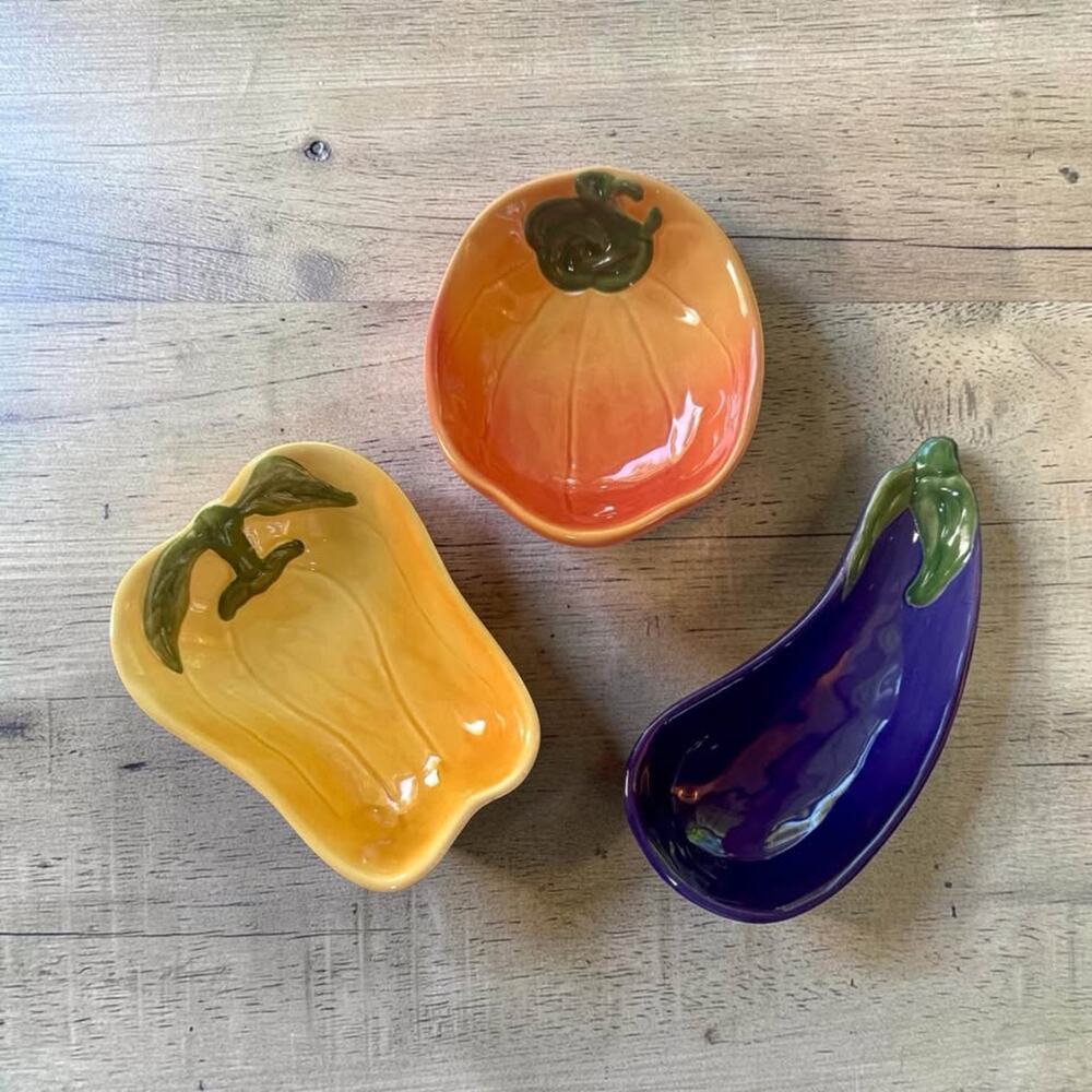 Williams Sonoma Dipping Bowls Jardin Potager Dip Dishes Eggplant Pepper Squash